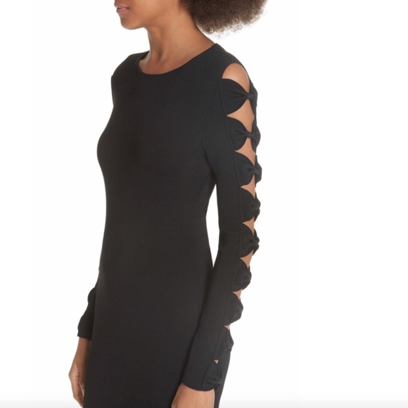 Ted Baker Knitted Bodycon Dress with Bow Sleeve Detail